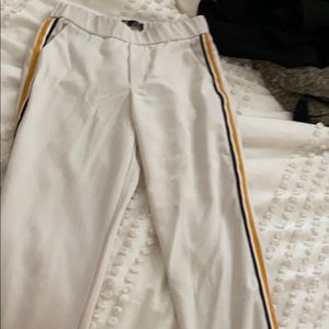 Zara pants. Yellow and black side stripes